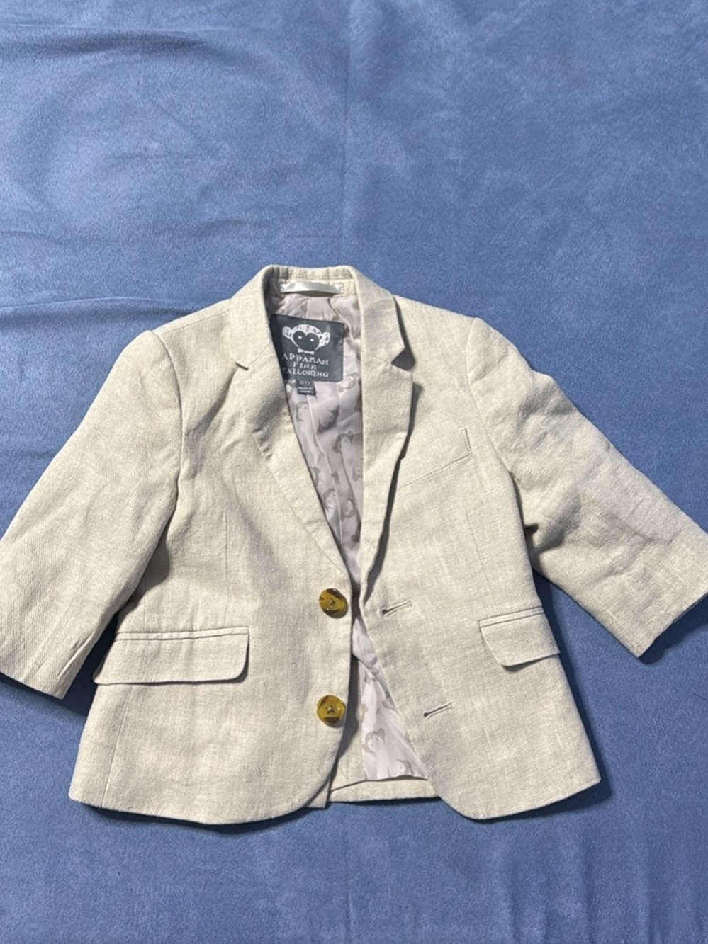 Appaman Cream Linen-Blend Kids Blazer